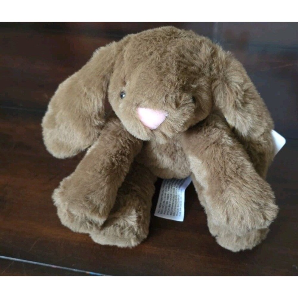 Animal Adventure Raina Bunny Rabbit Plush  Brown Fur W/ Purple Butterflies Ears